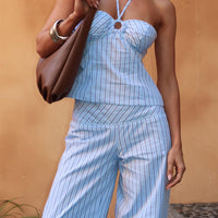 Sofea Mid Rise Pant Blue Stripe