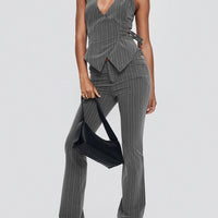 Calexico Buckle Pant Grey Pinstripe