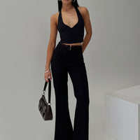 Stellina Slim Fit Flared Pants Black