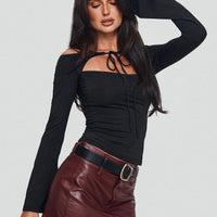 Magee Faux Leather Mini Skirt Burgundy