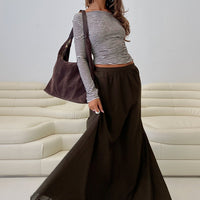 Hallee Maxi Skirt Brown