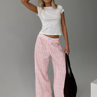 Beach House Pants Pink Stripe
