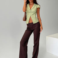 Kinkirk Flared Pants Brown Pinstripe
