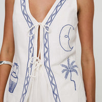 Sun And Palm Trees Vest Set White / Blue