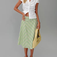 Vettie Midi Skirt Green Multi