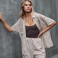 Riley Resort Shirt Brown Print