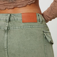 Zakai Cargo Denim Mini Skirt Green