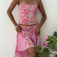 Tipsy Midi Skirt Pink Paisley