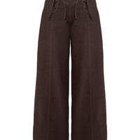 Bystander Lace Up Pants Brown