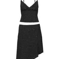 Cabernet Asymmetrical Set Black Polka