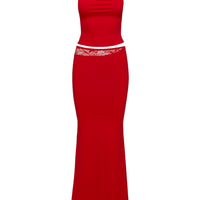 Desires Lace Detail Set Red