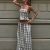 Sweet Escape Cami Smoke Plaid