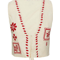 Grazia Vest Top Cream / Red