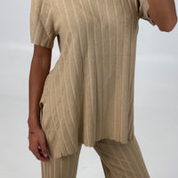 Leighton Ribbed Top Sand