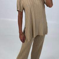 Leighton Ribbed Pant Sand