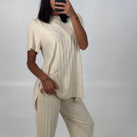 Leighton Ribbed Top Bone