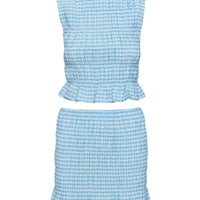 Miss You More Shirred Set Blue