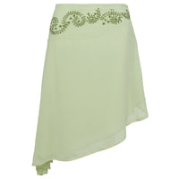Pappilion Asymmetrical Midi Skirt Sage