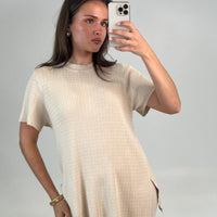 Leighton Ribbed Top Almond