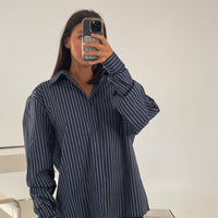 Unisex Long Sleeve Box Shirt Navy