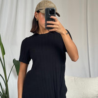 Leighton Ribbed Top Black
