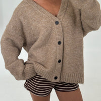 Unisex Knitted Oversize Cardigan Camel
