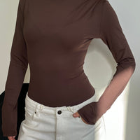 Kai Long Sleeve Bodysuit Chocolate
