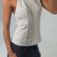 Maella Polka Dot Top White