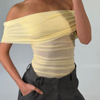 Penny Mesh Bodysuit Lemon