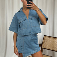Seona Denim Set Light Blue