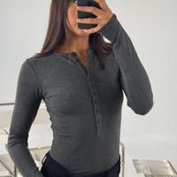 Lara Bodysuit Dark Heather Grey