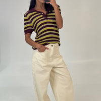 Dylan Short Sleeve Rugby Top Wine