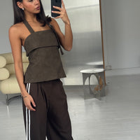 Lilah Halter Neck Top Brown