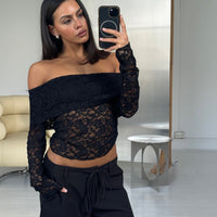 Greta Off The Shoulder Top Black