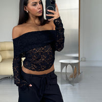 Greta Off The Shoulder Top Black
