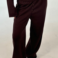 August Button Pant Chocolate