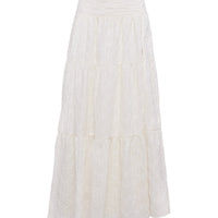 Silver Soul Embroidered Maxi Skirt Cream