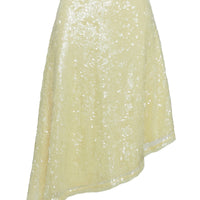Sun Salutations Asymmetrical Midi Skirt Yellow