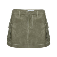 Tanza Faux Leather Mini Skirt Green