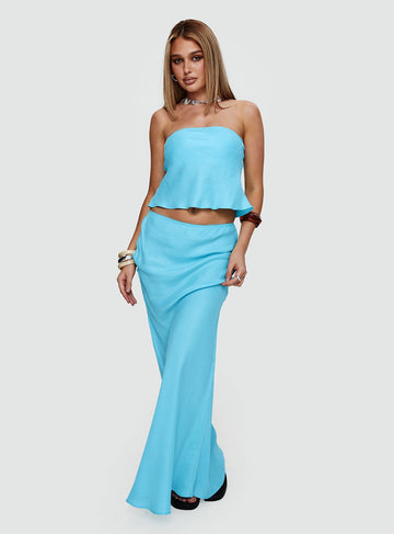 Lucelia Maxi Skirt Aqua