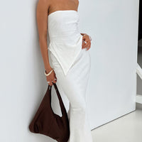Mercer Linen Blend Maxi Skirt White