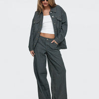 Actually Invested Low Rise Pants Denim Stripe