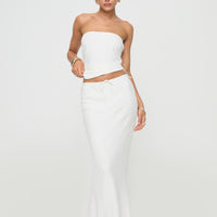 Mercer Linen Blend Maxi Skirt White