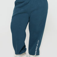 Princess Polly Track Pants Block / Cursive Text Slate Curve