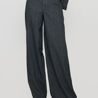 Actually Invested Low Rise Pants Denim Stripe
