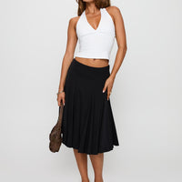 Agnette Low Rise Midi Skirt Black