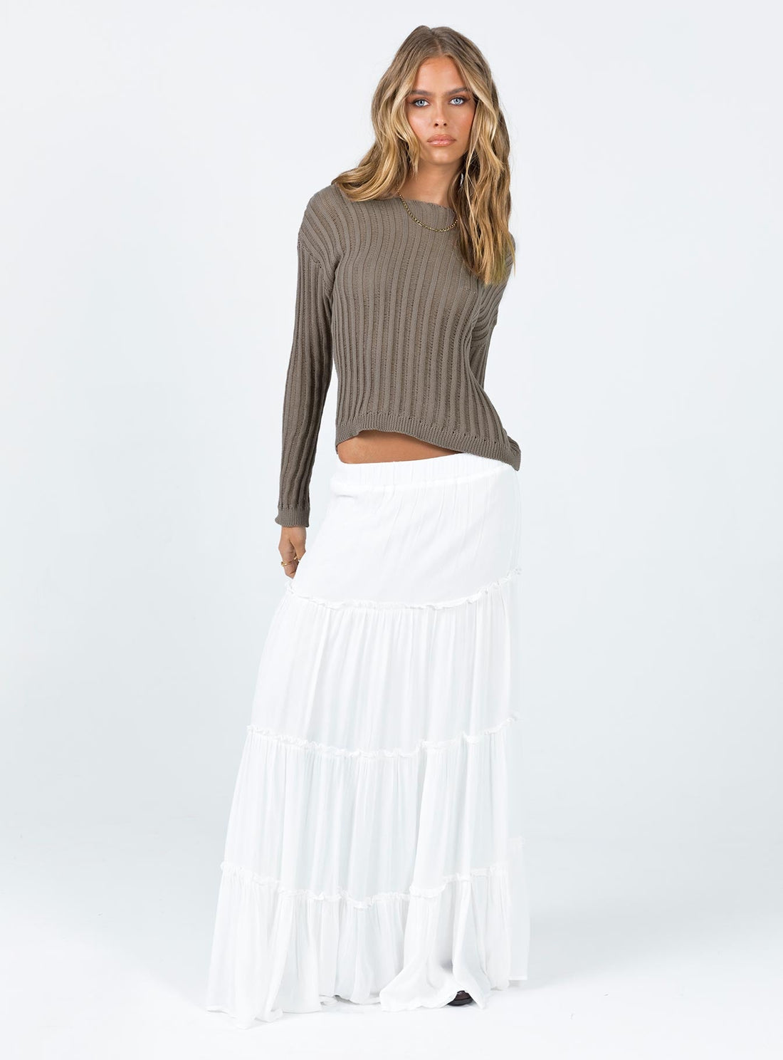 Miriah Maxi Skirt White Low Impact