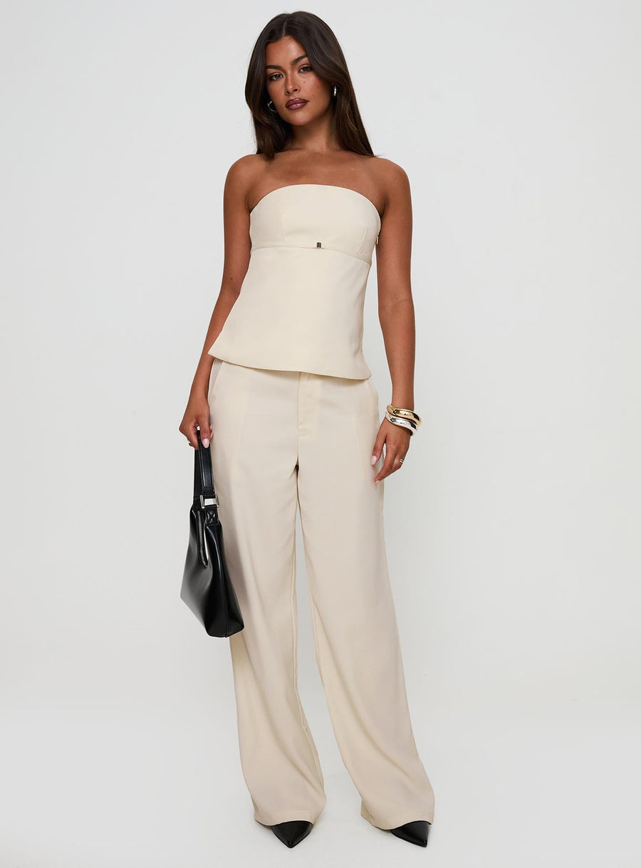 Irresistible Wide Leg Pant Cream Petite