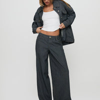 Actually Invested Low Rise Pants Denim Stripe