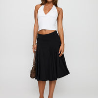 Agnette Low Rise Midi Skirt Black